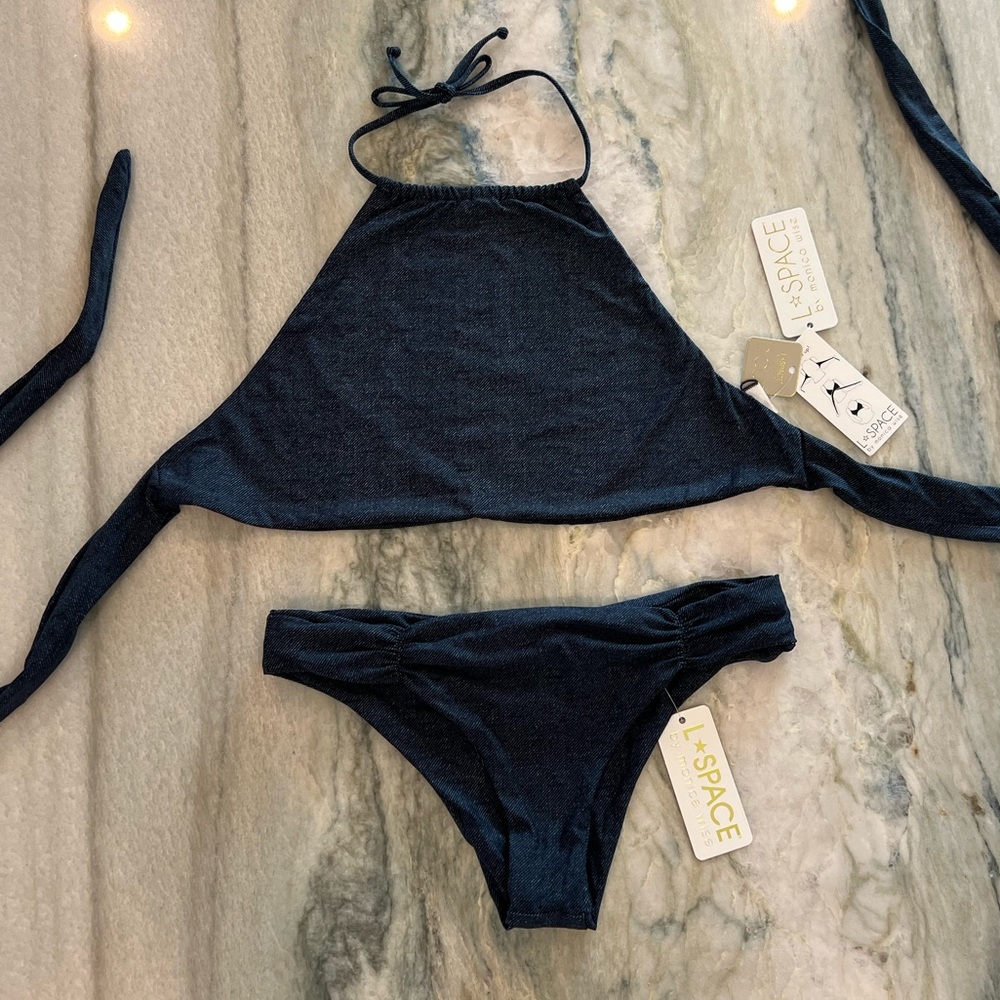 LSPACE BIKINI SET BOTTOMS SIZE MEDIUM, TOP D CUP
